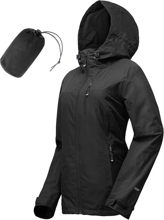 33,000ft Packable Rain Jacket Women Lightweight Waterproof Raincoat with Hood Cycling Bike Jacket... | Amazon (US)