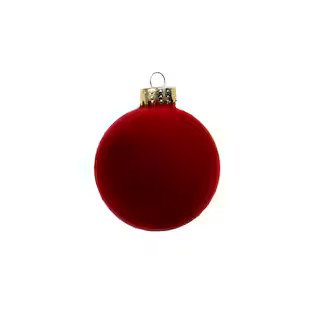 6 Pack 2.5" Dark Red Flocked Glass Ball Ornaments by Ashland® | Michaels | Michaels Stores