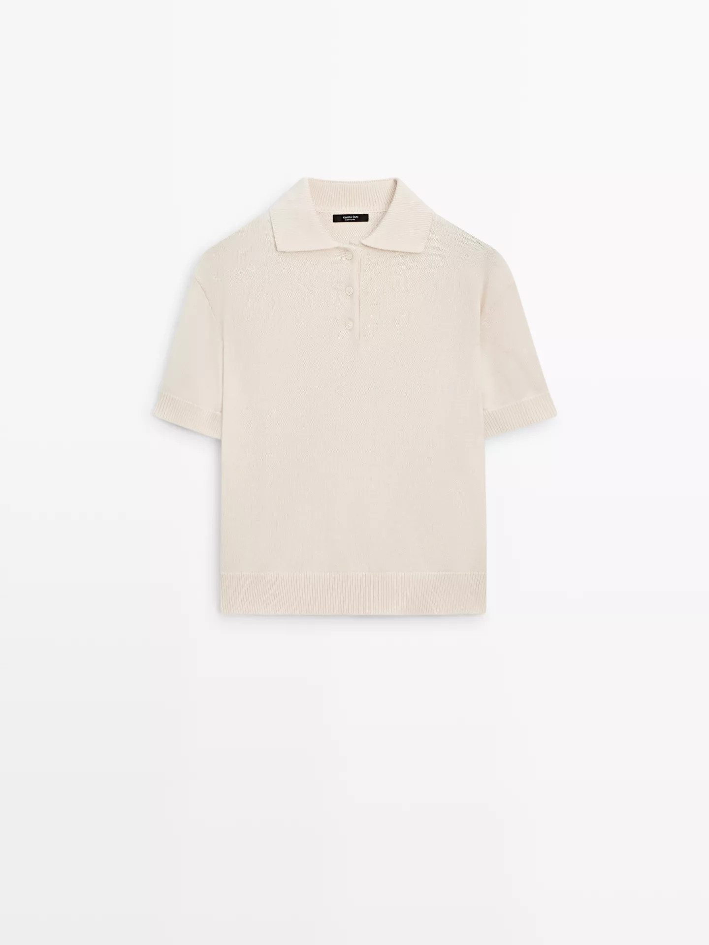 Pull polo laine en maille | Massimo Dutti FR