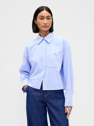 Organic Cotton Straight-Hem Crop Shirt | Gap (CA)
