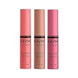 NYX PROFESSIONAL MAKEUP Butter Gloss - Pack Of 3 Lip Gloss (Angel Food Cake, Creme Brulee, Madeleine | Amazon (US)