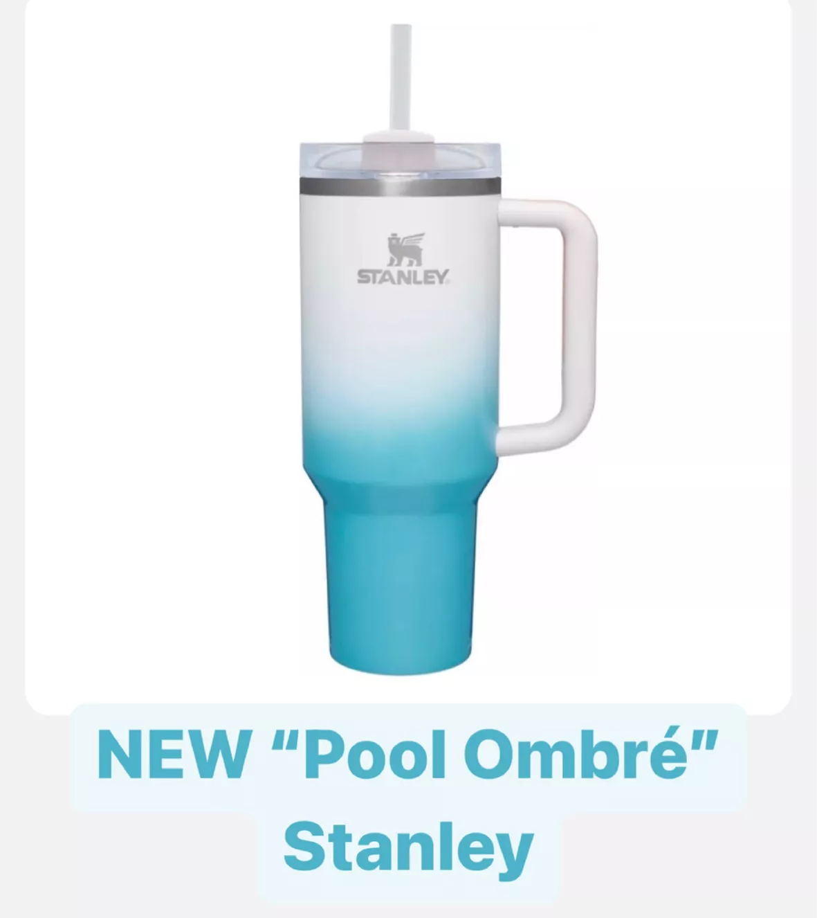 Stanley 40 oz Quencher H2.0 FlowState Tumbler - pool ombre