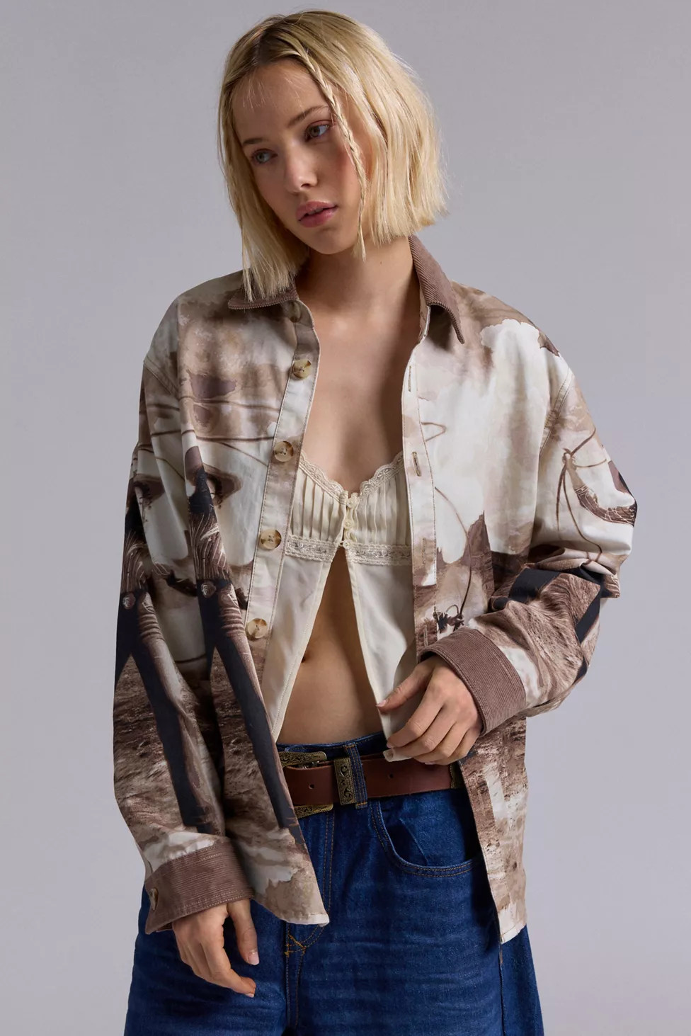 BDG Dru Printed Twill Chore Shacket | Urban Outfitters (US and RoW)