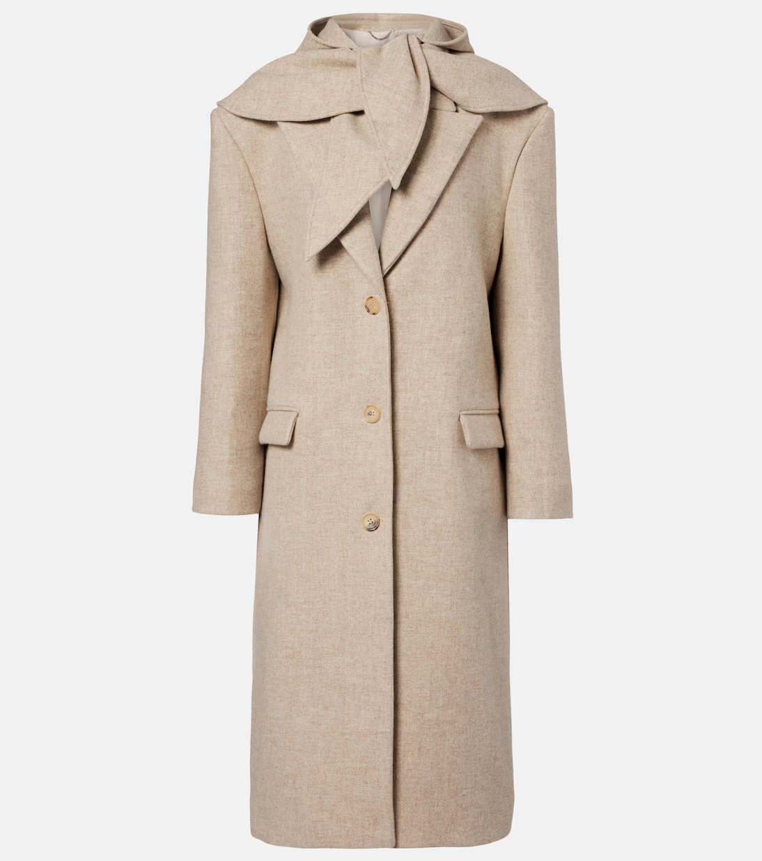 Scarf-detail wool and silk coat | Mytheresa (INTL)