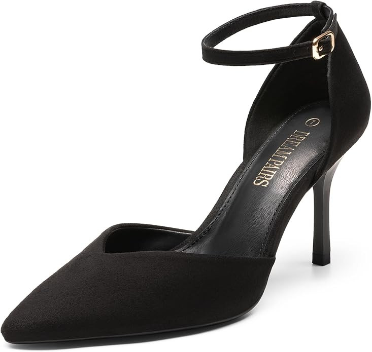 DREAM PAIRS Women’s High Heels Strappy Closed Toe Stiletto Ankle Strap Pointed Toe D'Orsay Heel... | Amazon (US)