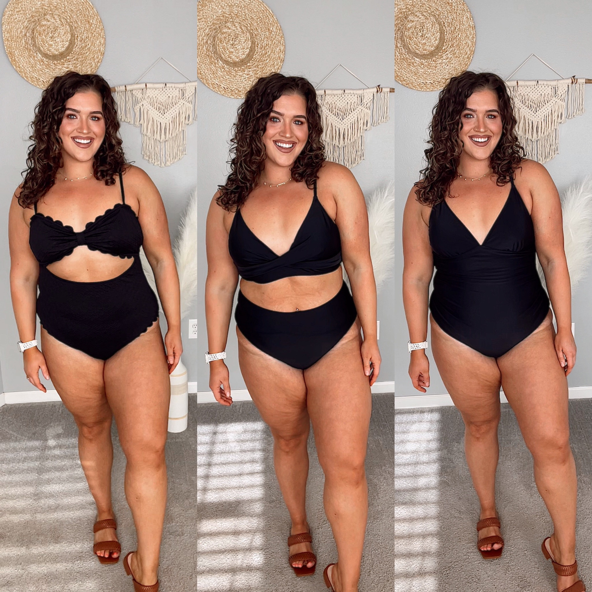 Midsize Cupshe black swimsuits from Amazon all under $35 🖤☀️🌊 
All size XL 
#midsizeoutfits #swimsuits #onepieceswimsuit #bikini #swimwear #vacationoutfits #resortwear #amazonfashion #sandals #twopiece #affordablefashion #styleinspo #beachwear #vacationlooks #curvyswim 

#LTKSeasonal #LTKcurves #LTKswim
