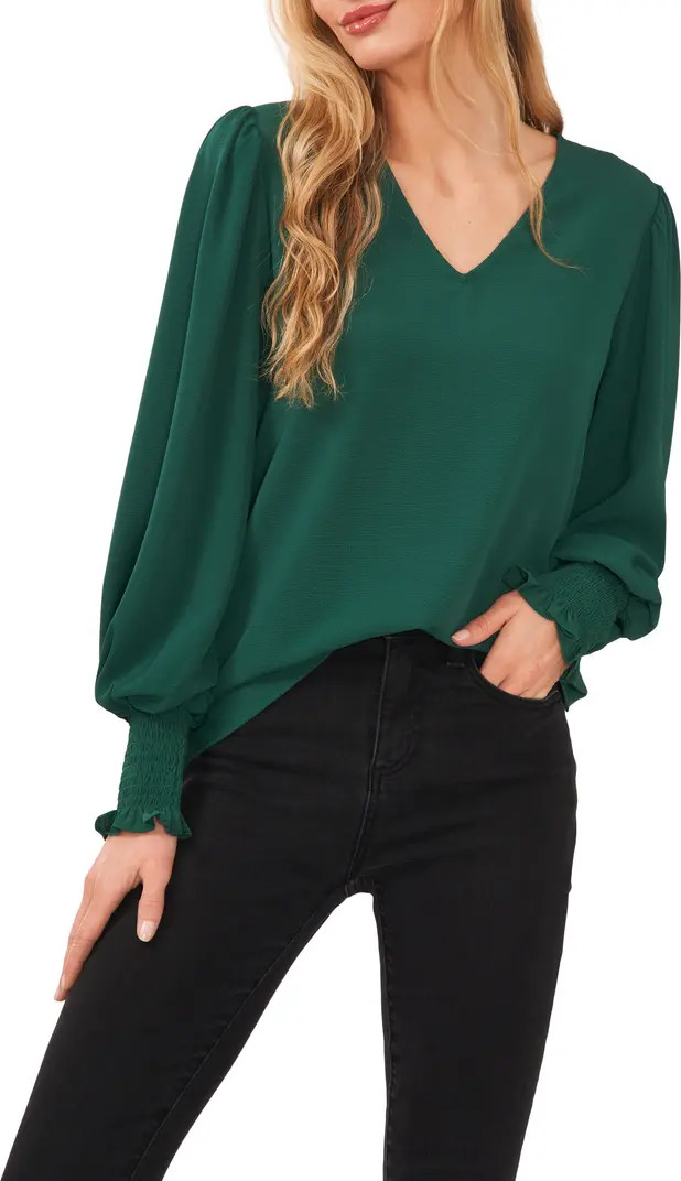 CeCe V-Neck Long Sleeve Blouse | Nordstrom | Nordstrom
