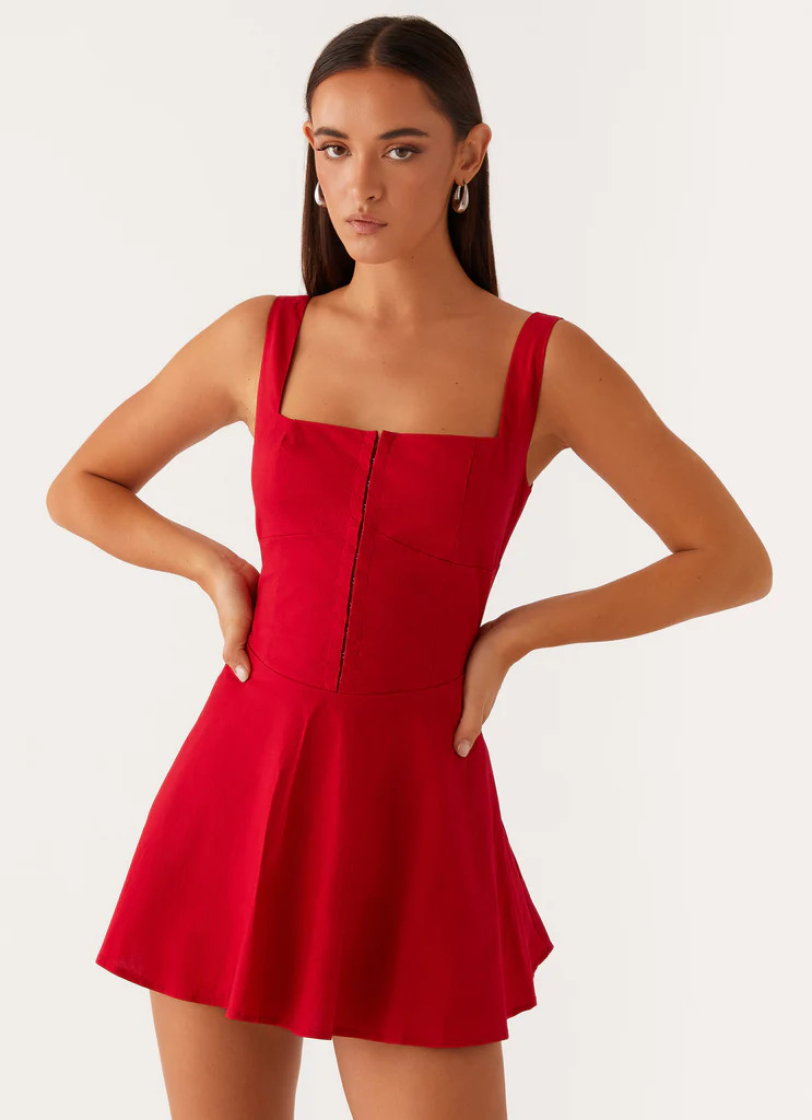 The Isle Mini Dress - Red | Peppermayo (Global)