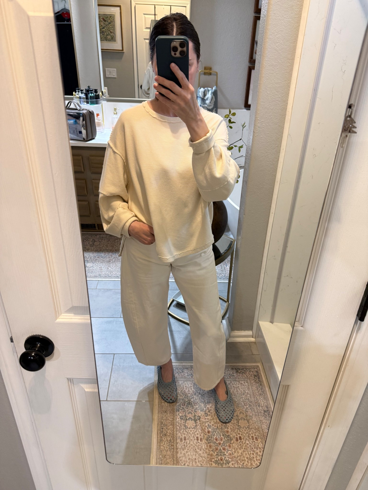 I love a good monochromatic look with a slight pop of color!

Wearing 26 petite in jeans and XS in top. Shoes are TTS  

#LTKootd #LTKvlog #LTKPetite