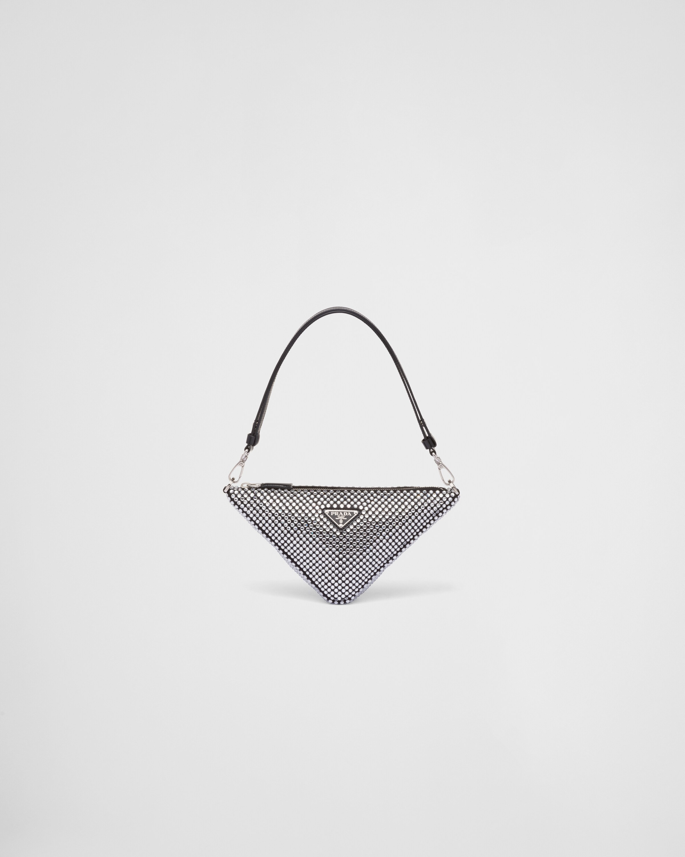Prada Triangle satin mini-bag with crystals | Prada Spa US