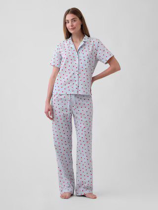Print Poplin PJ Pants | Gap Factory