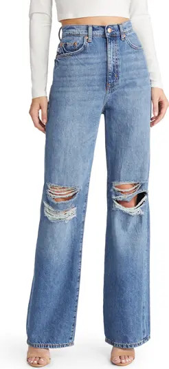 Lovers + Friends Lennon High Waist Ripped Wide Leg Jeans | Nordstrom | Nordstrom