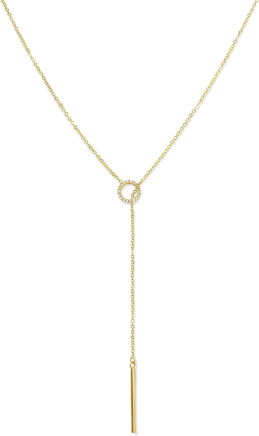 Gorgeous Y Necklace for Women, Gold Bar Necklace | Candace Cameron Designed Lariat Necklaces | Go... | Amazon (US)