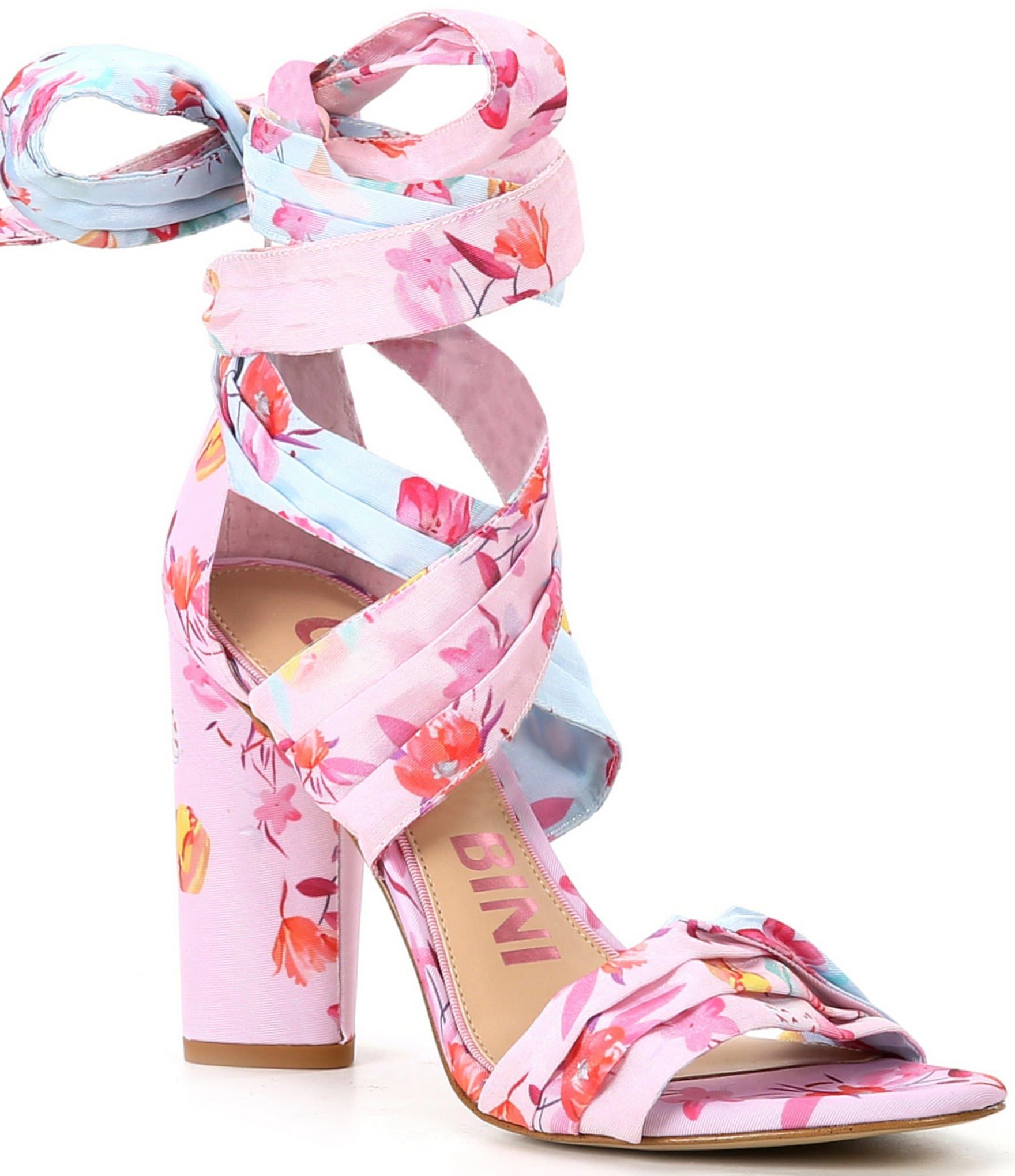 Astraahh Floral Print Ankle Wrap Sandals | Dillard's