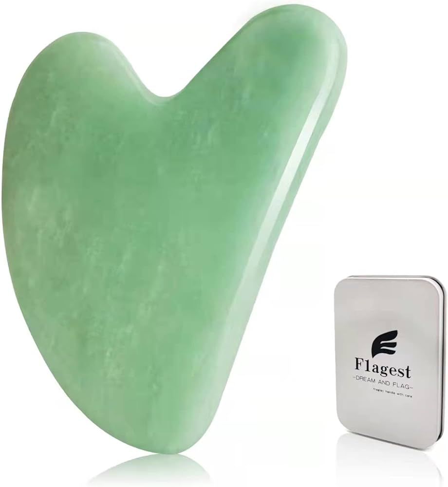 Flagest Gua Sha Facial Tool - Jade Stone Massager for Spa Acupuncture Therapy - Heart Shape Guash... | Amazon (US)