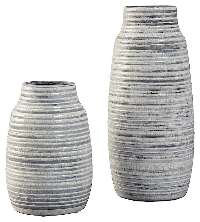 Ashley Furniture Signature Design - Donaver Vase - Set of 2 - Gray/White | Amazon (US)