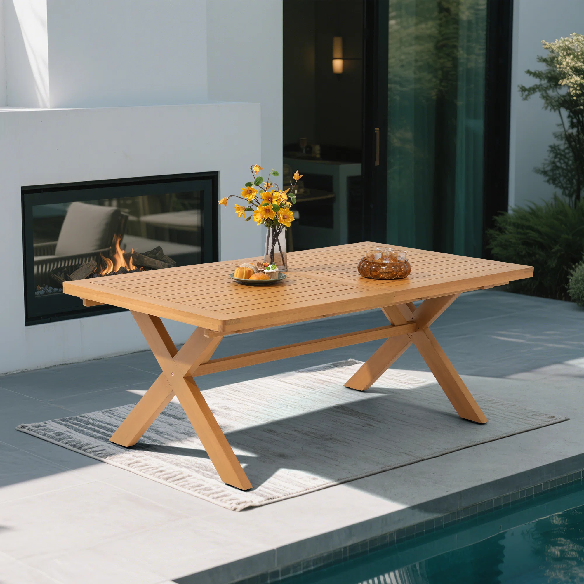 Red Barrel Studio\u00ae Outdoor Extendable Wood Dining Table | Wayfair | Wayfair North America