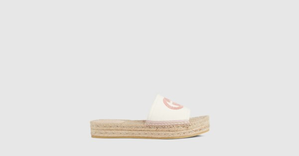 Women's espadrille slide with Interlocking G | Gucci (CA)