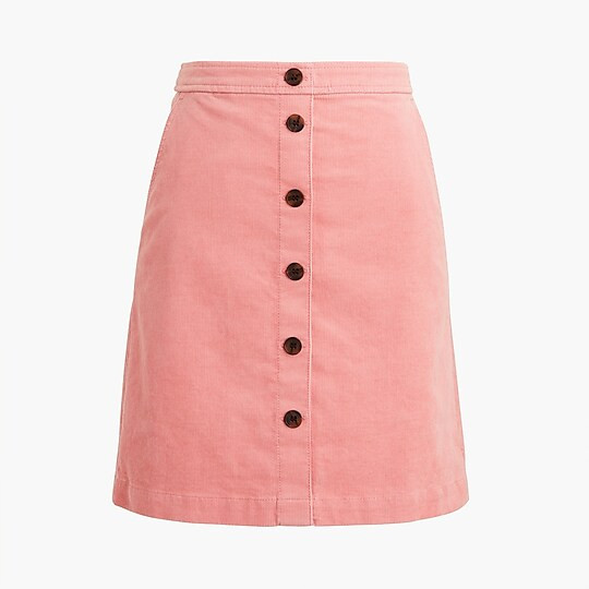 Corduroy button-front mini skirt | J.Crew Factory