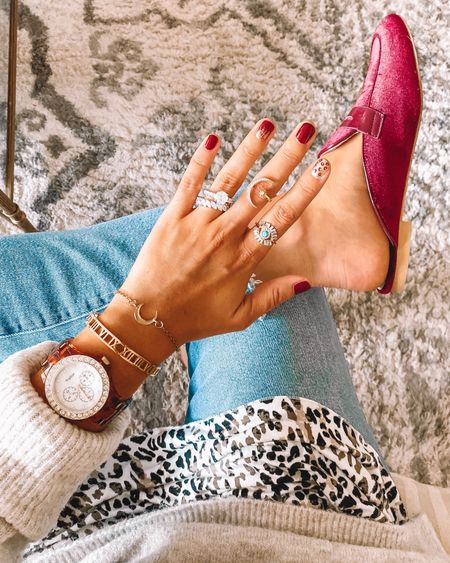 A few of my favorite things. Amazon jewelry under $20, the perfect jeans especially for curvy girls, a neutral winter sweater and the cutest velvet mules that I linked similar shoe styles for. #winteroutfit #thanksgiving #falloutfit

#LTKshoecrush #LTKunder50 #LTKunder100