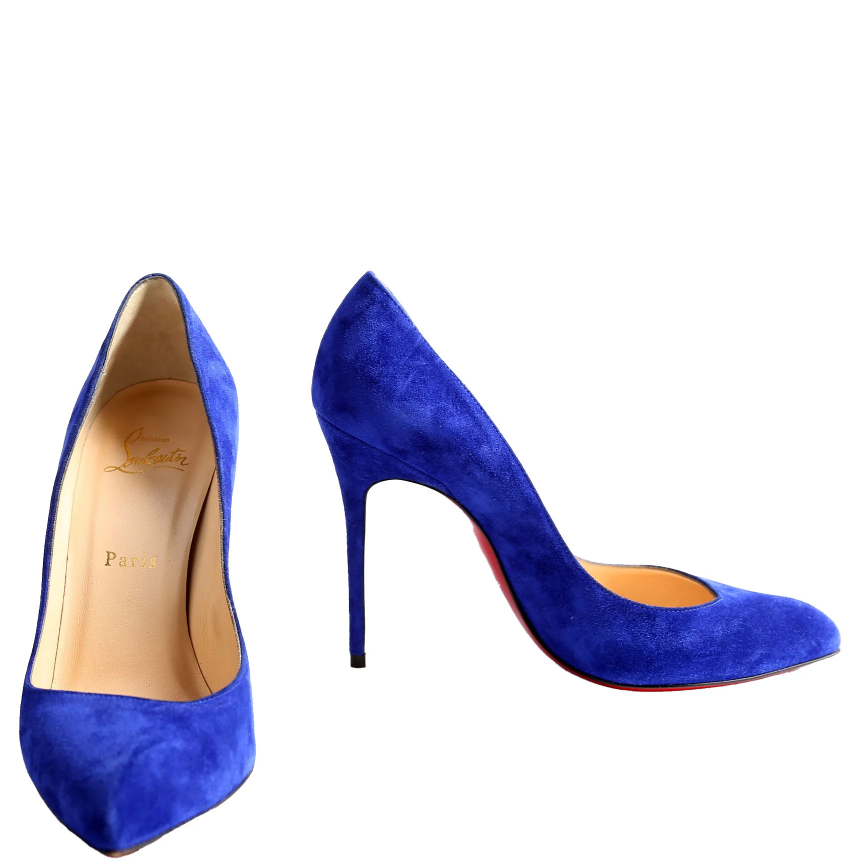 Corneille 110MM Suede Size 38 Blue | Keeks Designer Handbags