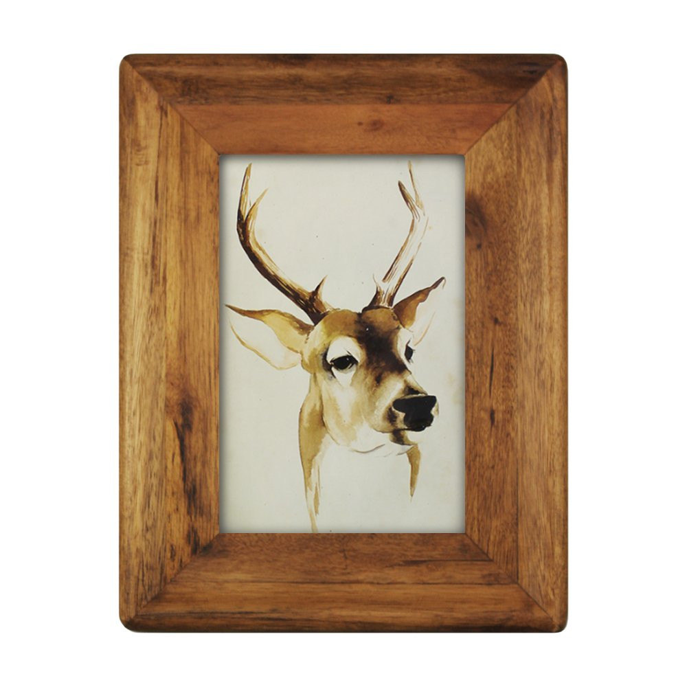 4x6 Wood Picture Frame with Glass Front,Rustic Handmade Burlywood Photo Frames for Table Top Disp... | Amazon (US)