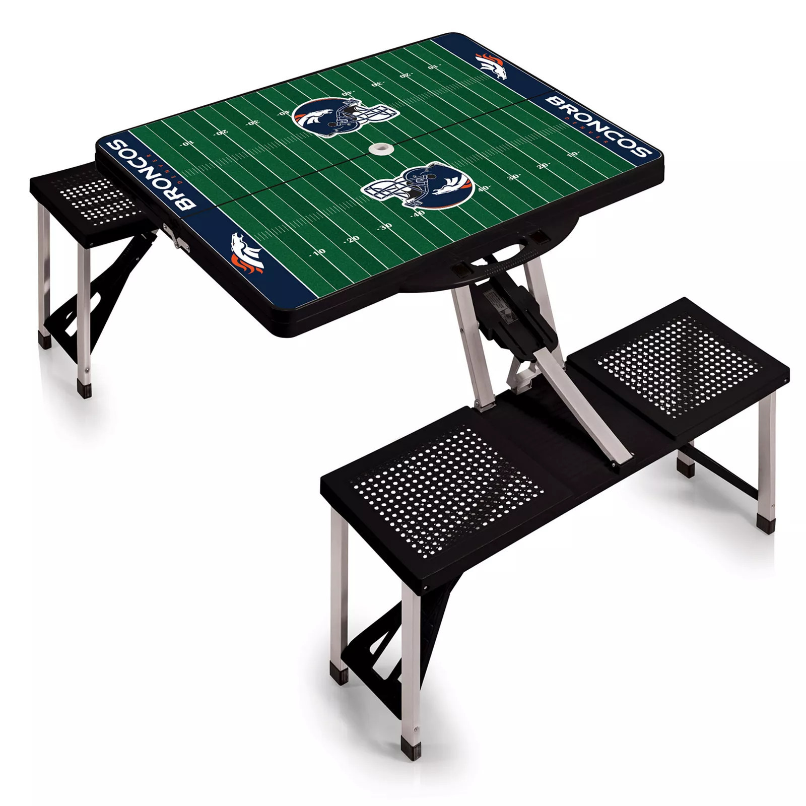 Denver Broncos Portable Sports Field Picnic Table, Black | Kohl's