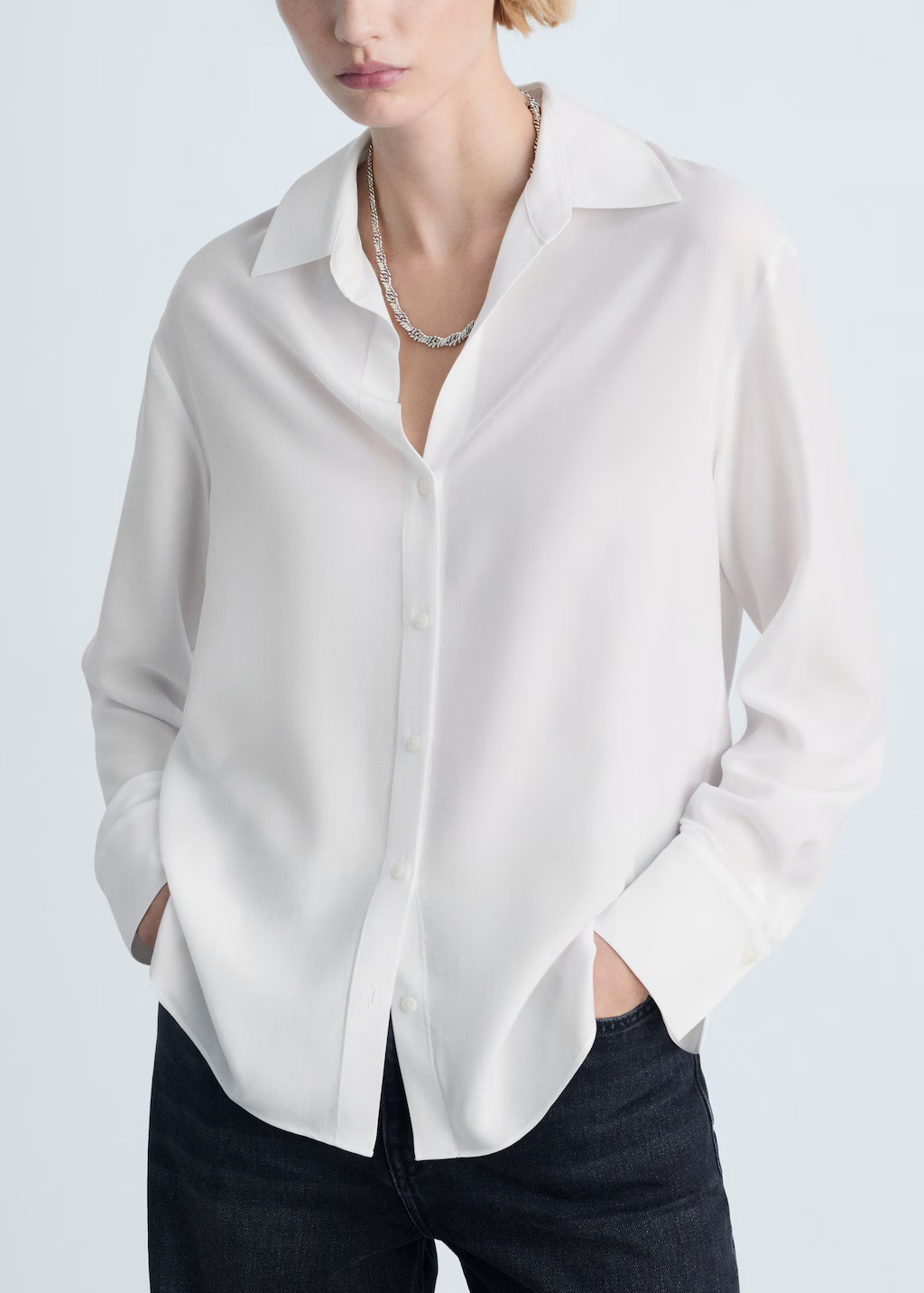 Lyocell fluid shirt - Women | MANGO United Kingdom | MANGO (UK)