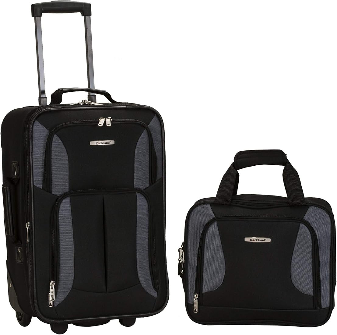 Rockland Fashion Softside Upright Luggage Set, Black, 2-Piece (14/19) | Amazon (US)