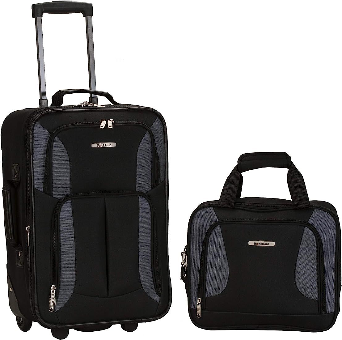 Rockland Fashion Softside Upright Luggage Set, Black, 2-Piece (14/19) | Amazon (US)