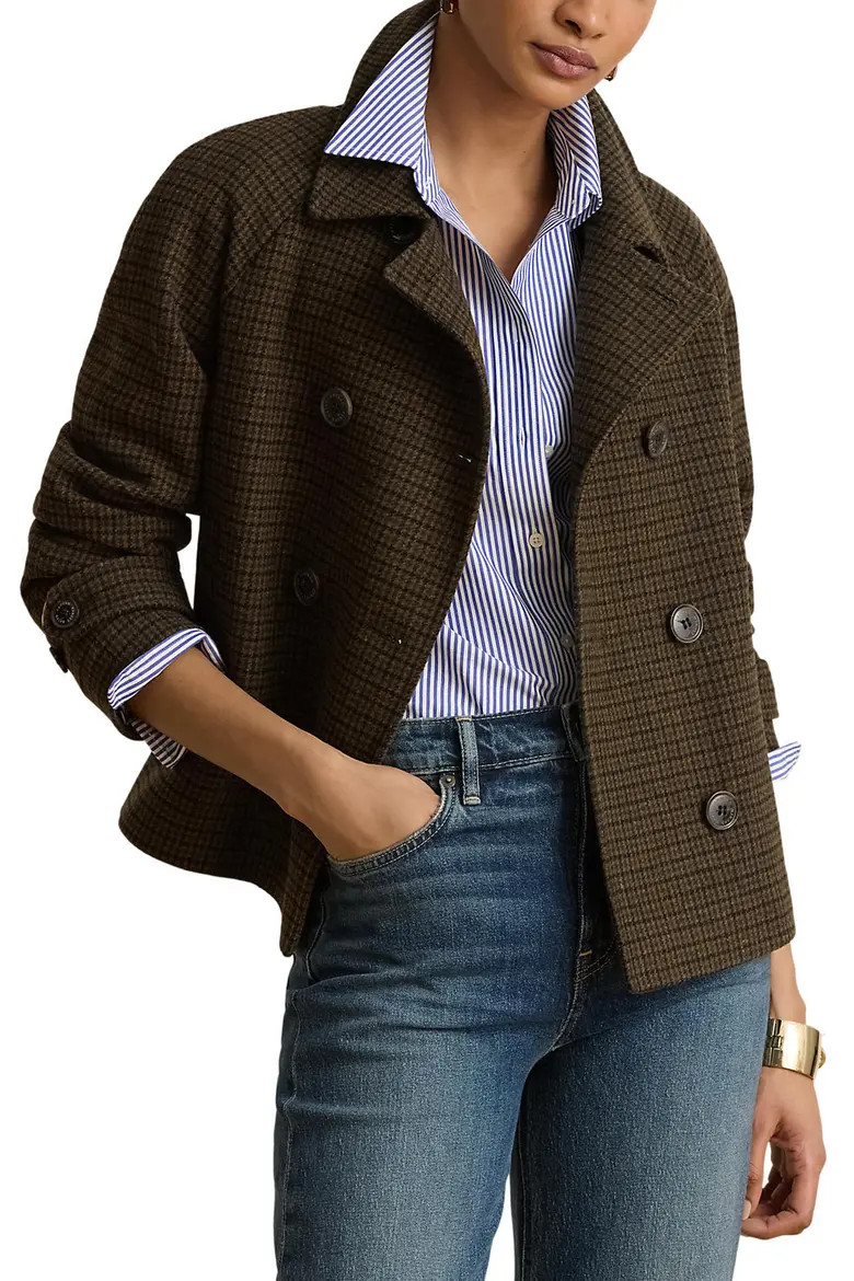 Double Breasted Wool Blend Crop Coat (Women) | Nordstrom | Nordstrom