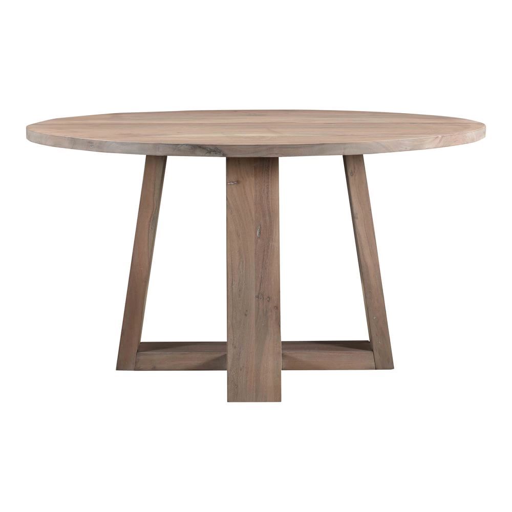 Angled Cross Legs 54&amp;quot; Round Dining Table, Light Grey | West Elm (US)