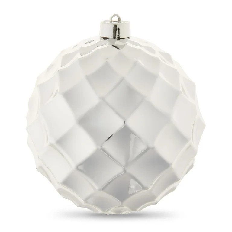 Metallic Silver Fancy-Cut 150mm Jumbo Shatterproof Christmas Ornament, by Holiday Time | Walmart (US)