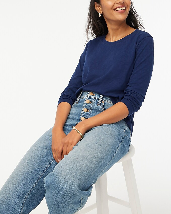 Long-sleeve crewneck girlfriend tee | J.Crew Factory