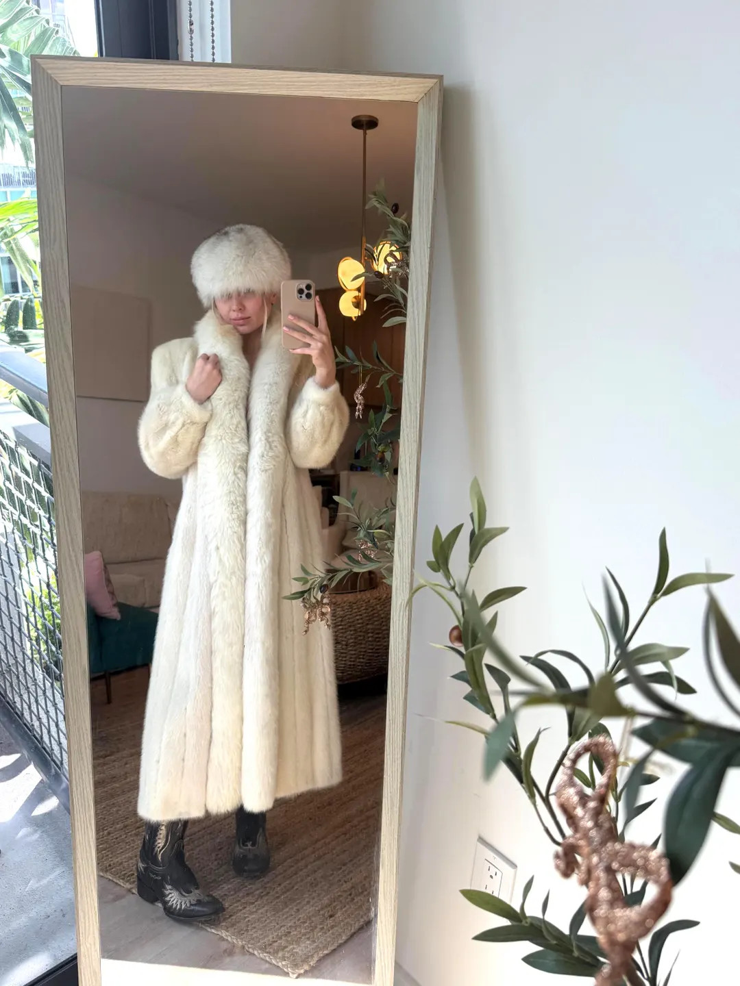 Vintage INSANE Authentic Rare White Mink Fox Fur Coat Mob Wife Long Full Length Jacket Cream Full... | Etsy (US)