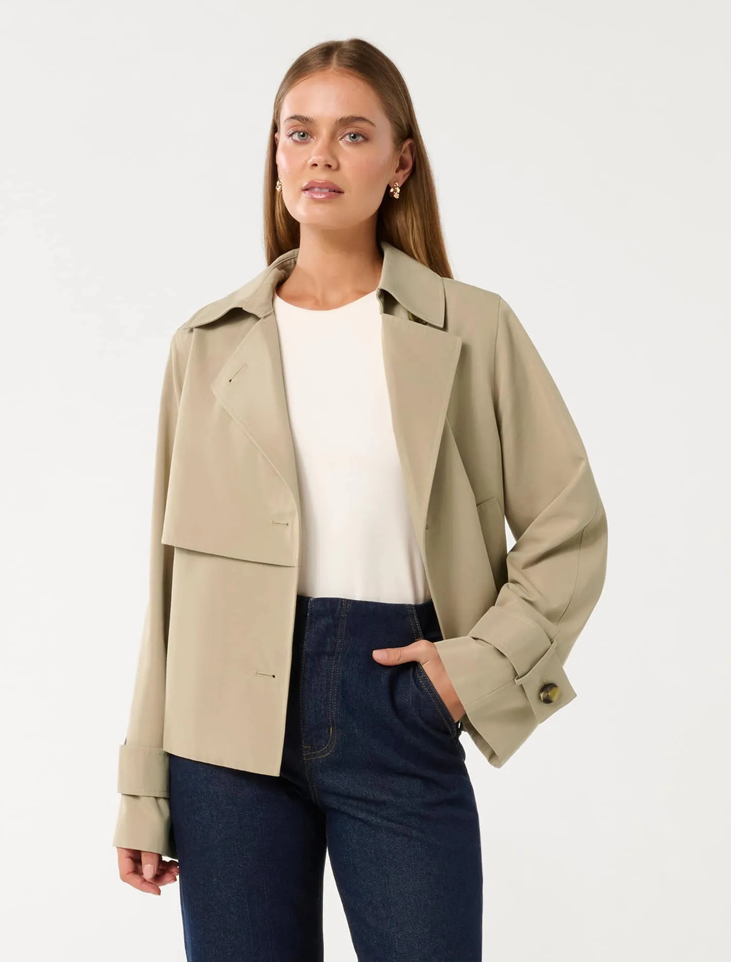 Ebony Cropped Trench | Forever New (AU)