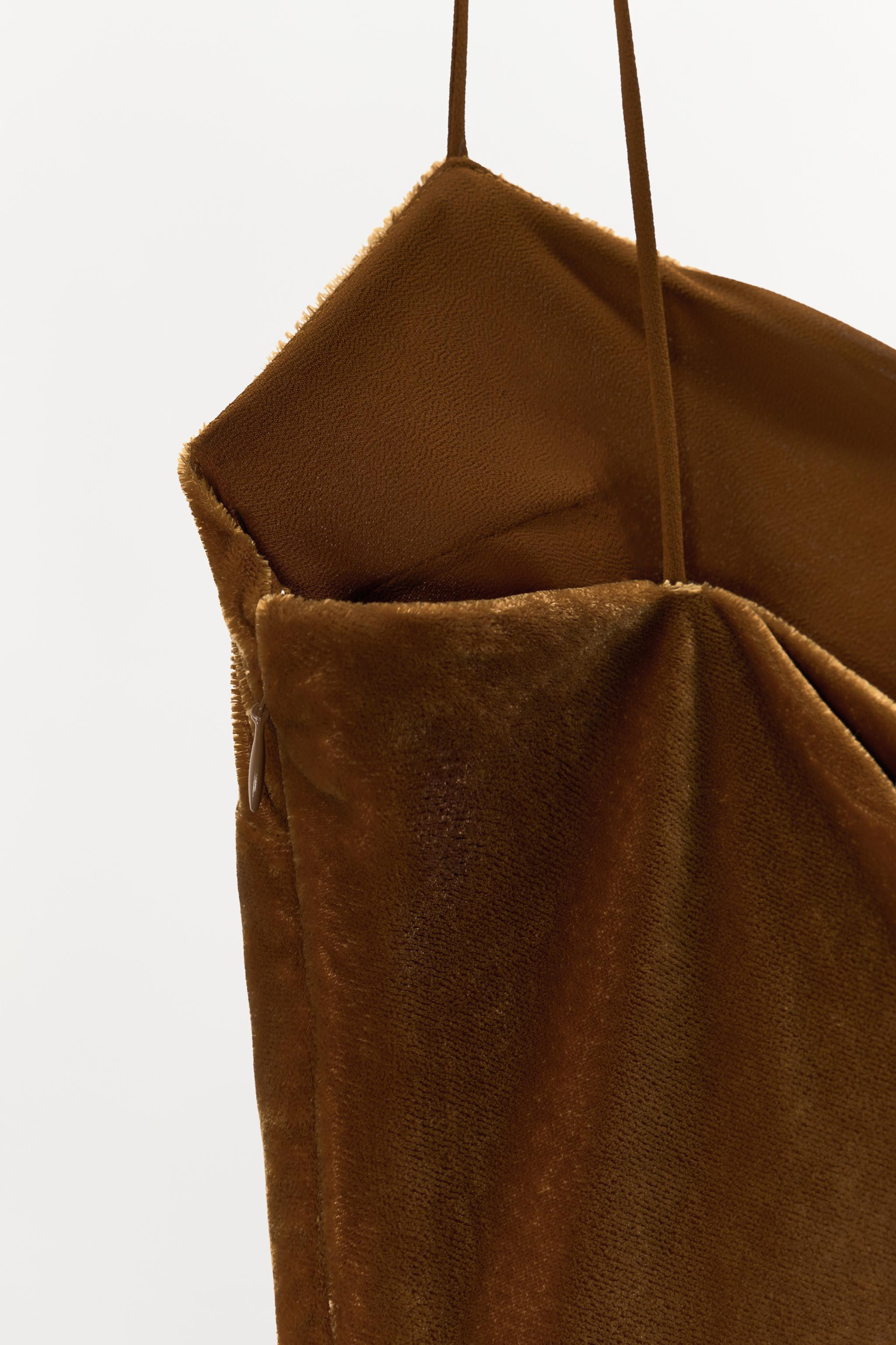 LONG DRAPED VELVET DRESS | Zara UK