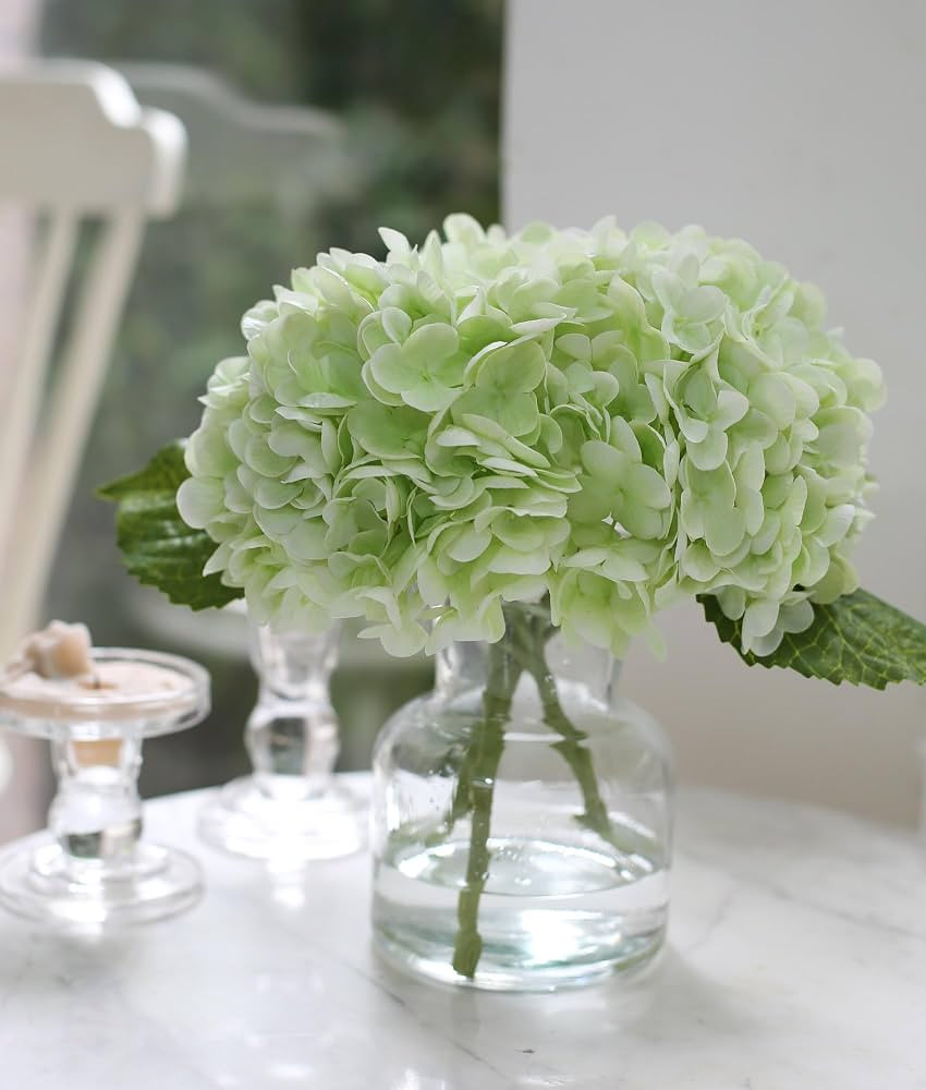 Real Touch Artificial Flowers Hydrangea in Vase for Home Decoration,Artificial Hydrangeas Centerp... | Amazon (US)