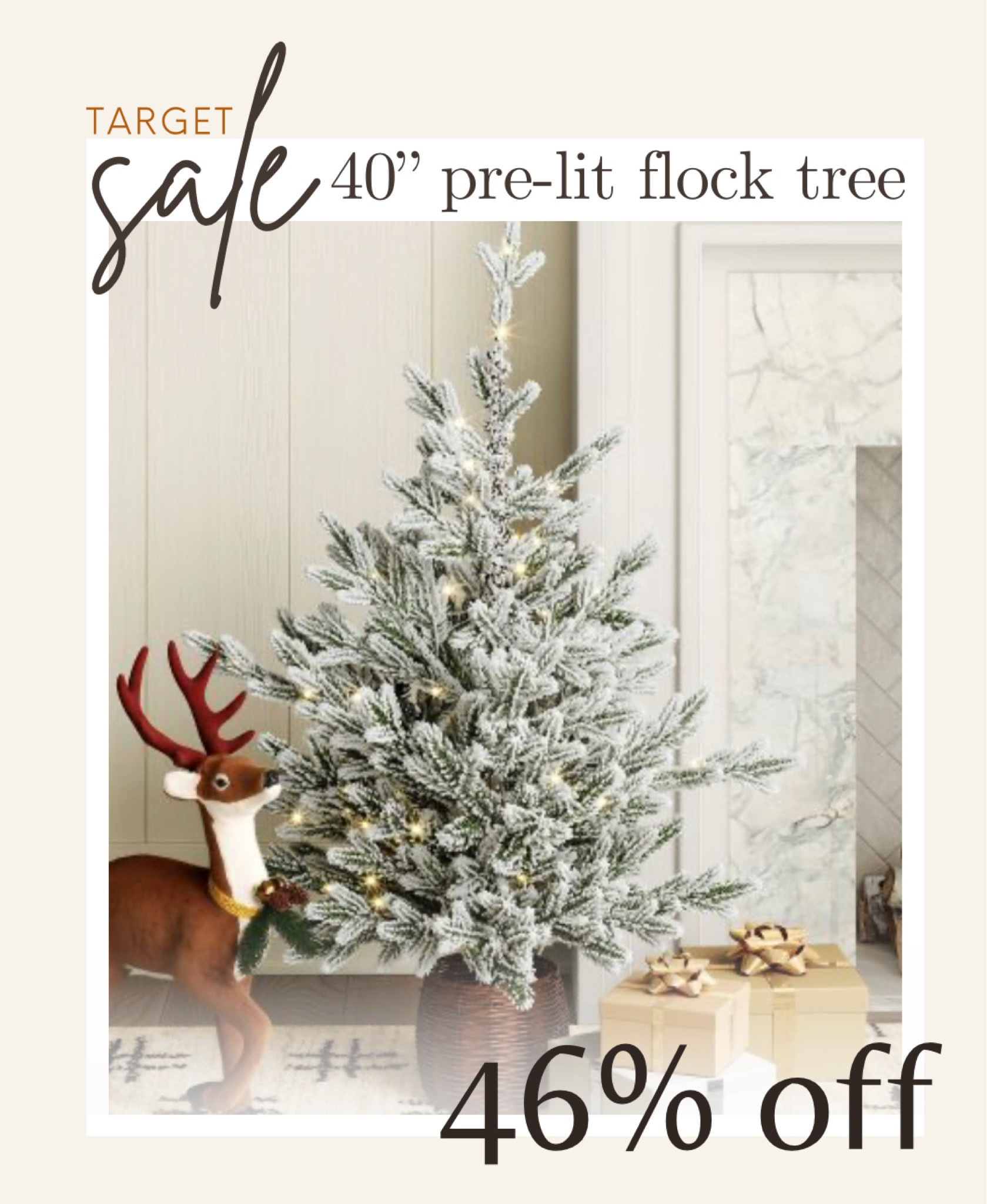 The perfect addition to your Christmas decorations and on sale for BLACK FRIDAY. This 40” pre -lit flock Christmas tree on SALE 46% off and stunning. 

#LTKsalealert #LTKHoliday #LTKfindsunder50