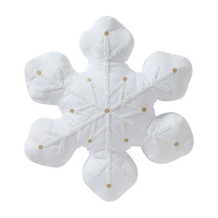 My Texas House 18" x 18" Bright White Shaped Snowflake Decorative Pillow | Walmart (US)