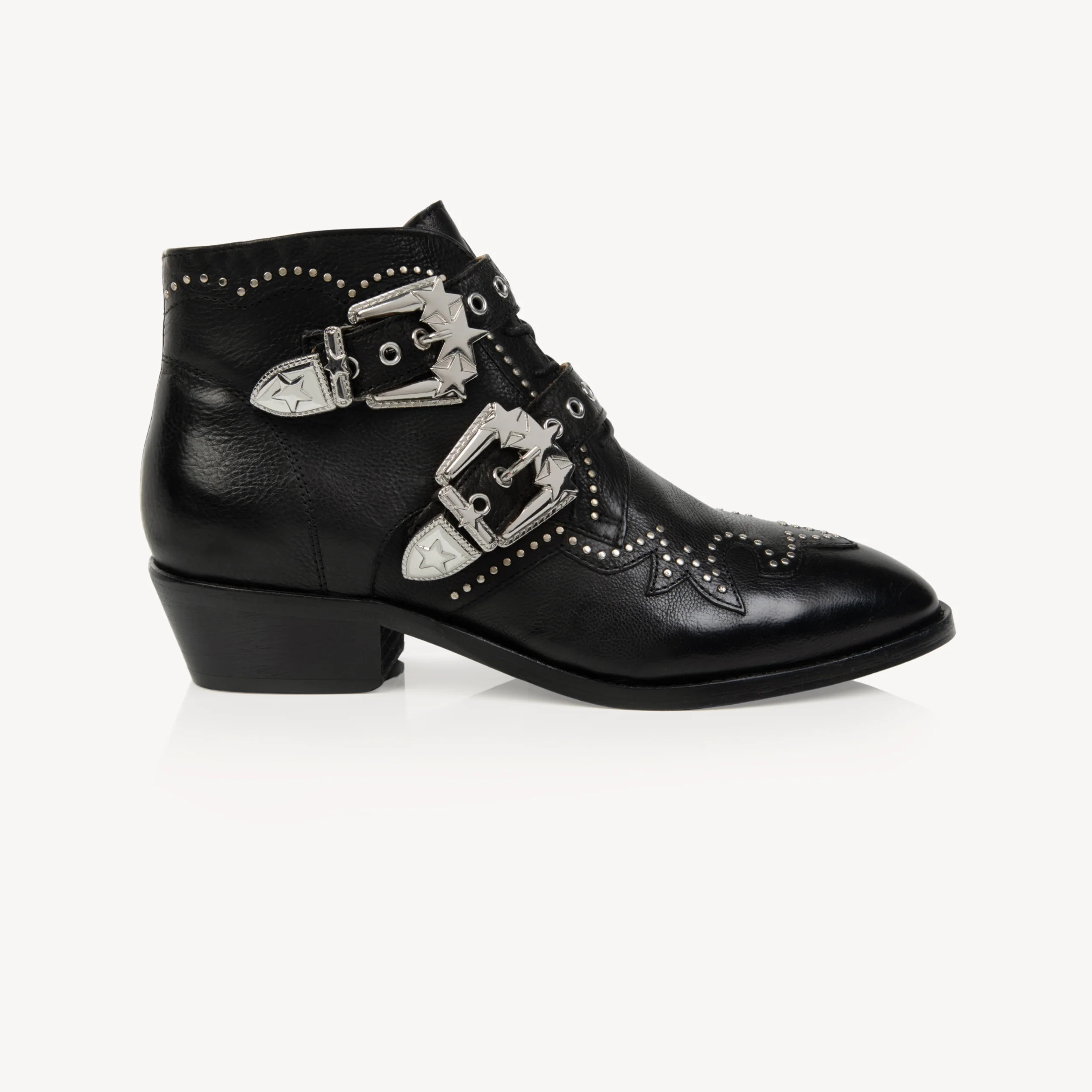 Starlight Black Leather Ankle Boots from Air & Grace | Air & Grace