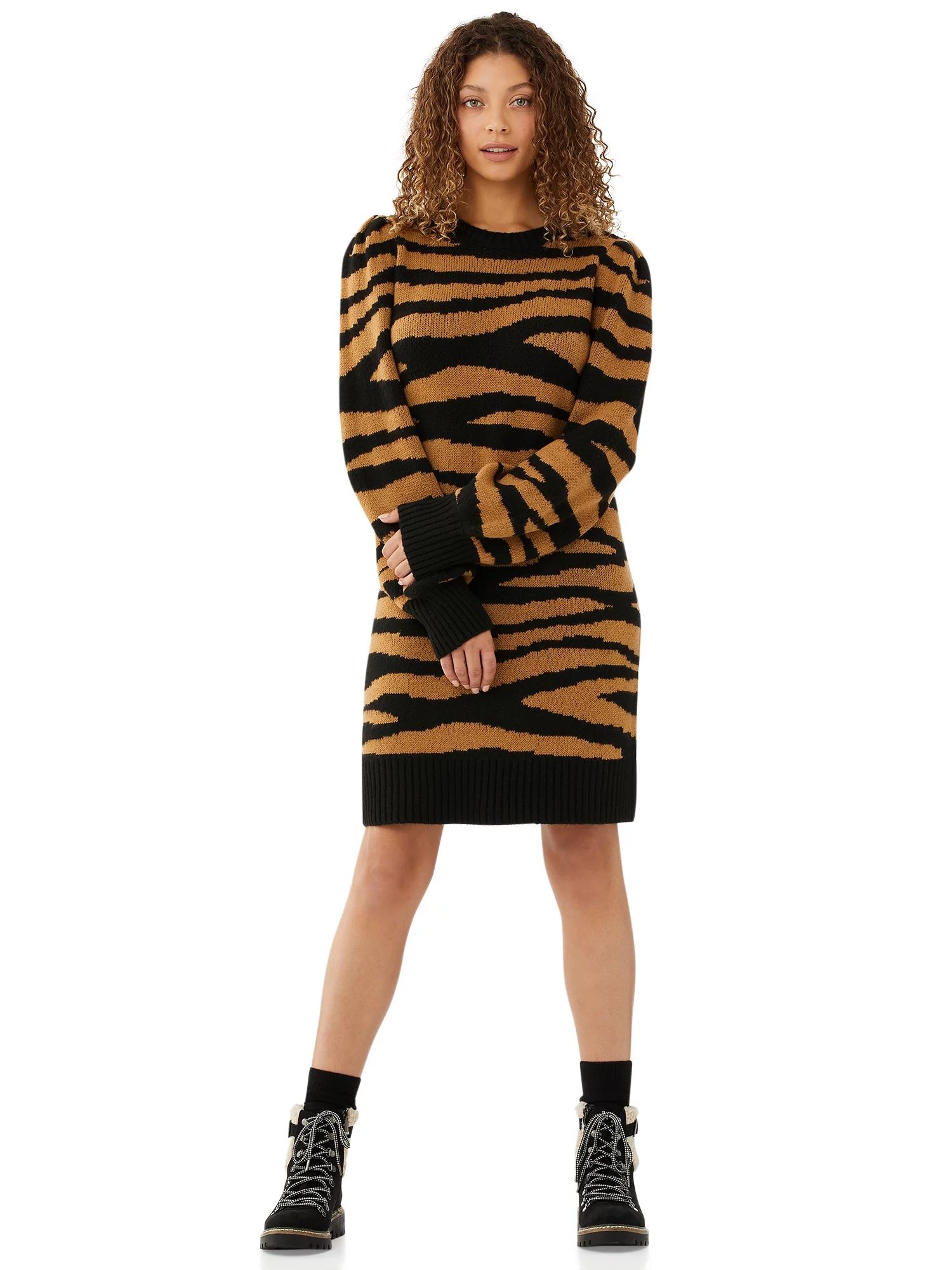 Scoop Women's Printed Sweater Dress | Walmart (US)