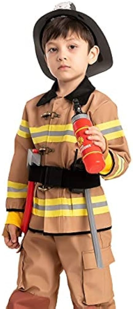 Spooktacular Creations Child Unisex Brown Fireman Costume for Halloween dress up-3T | Amazon (US)
