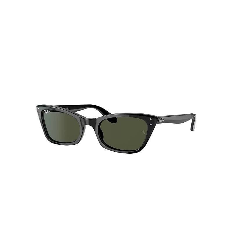 Ray-Ban Lady Burbank Sunglasses Black Frame Green Lenses 52-20 | Ray-Ban (US)