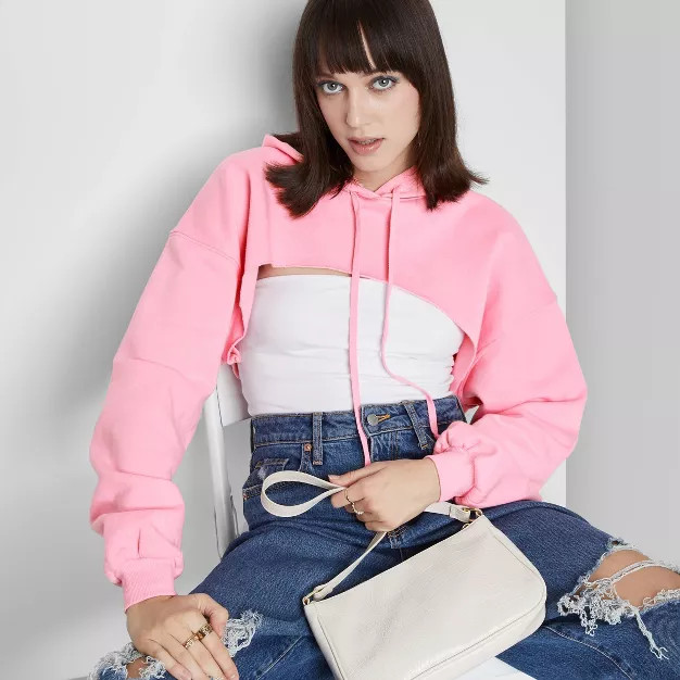 Women's Super Cropped Hooded Sweatshirt - Wild Fable™ | Target