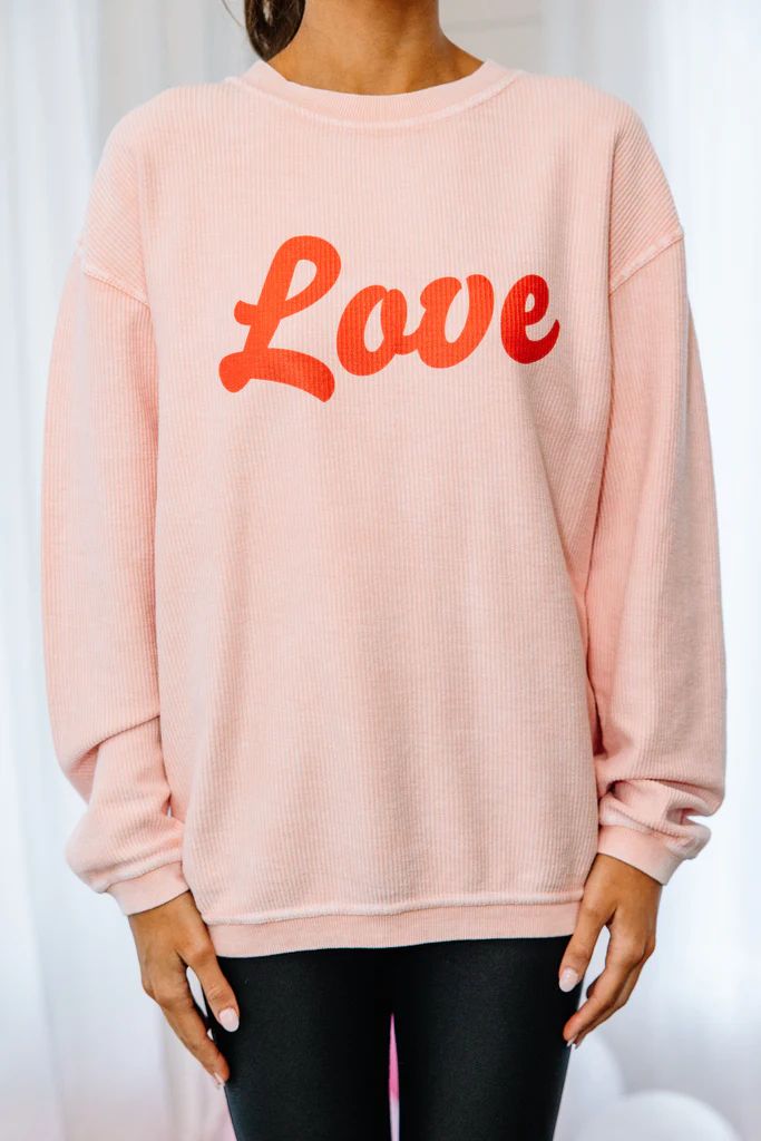 Only Love Blush Graphic Corded Sweatshirt | The Mint Julep Boutique