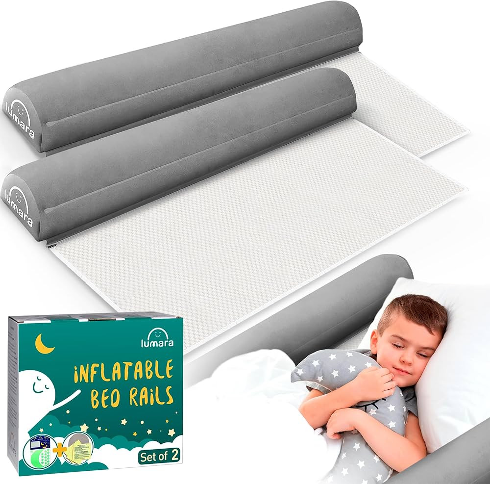 LUMARA Inflatable Bed Rail for Toddlers 2 Pack - Portable Travel Bed Bumpers for Kids Fits Twin F... | Amazon (US)
