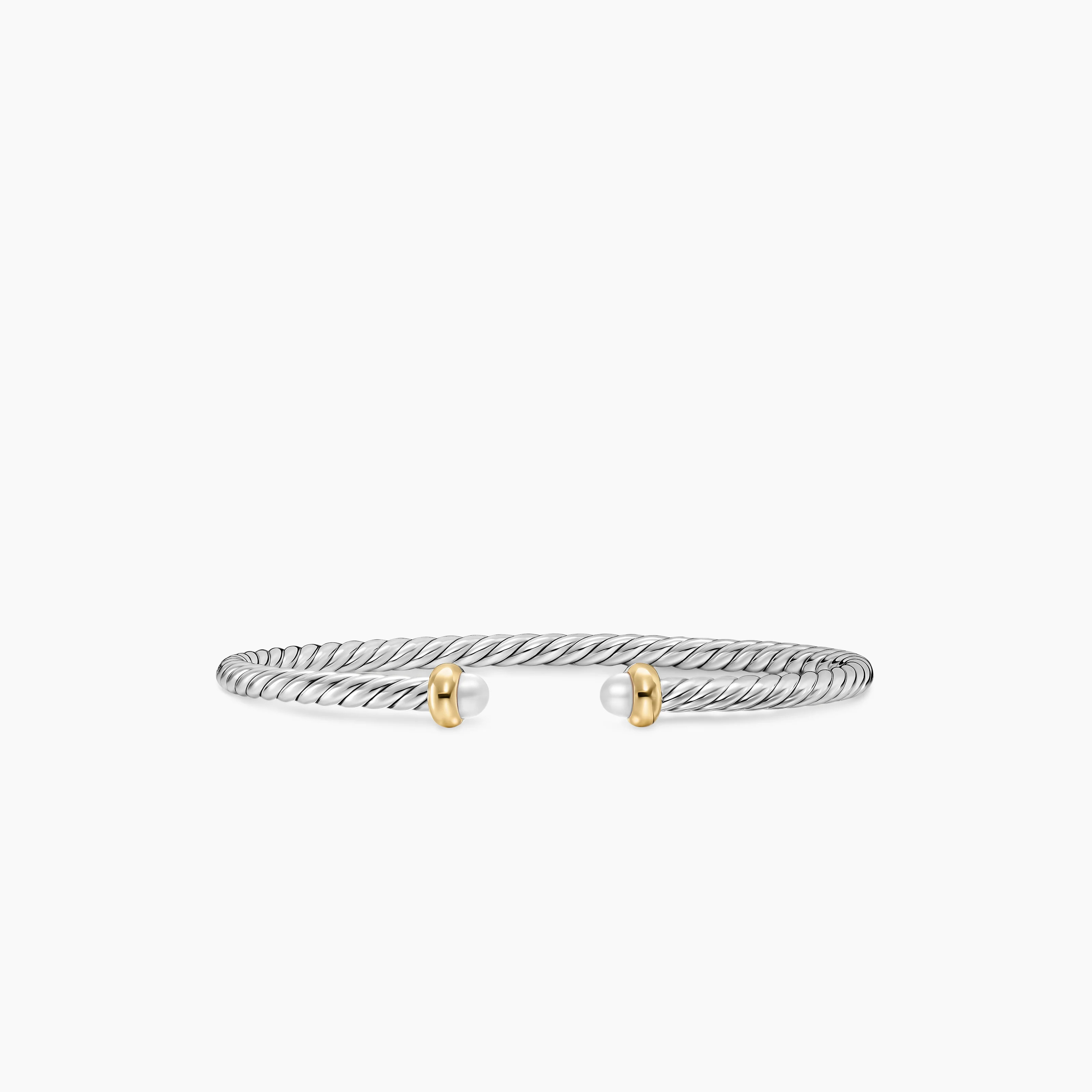 Sterling Silver with 14K Yellow Gold and Pearls, 2.6mm | David Yurman