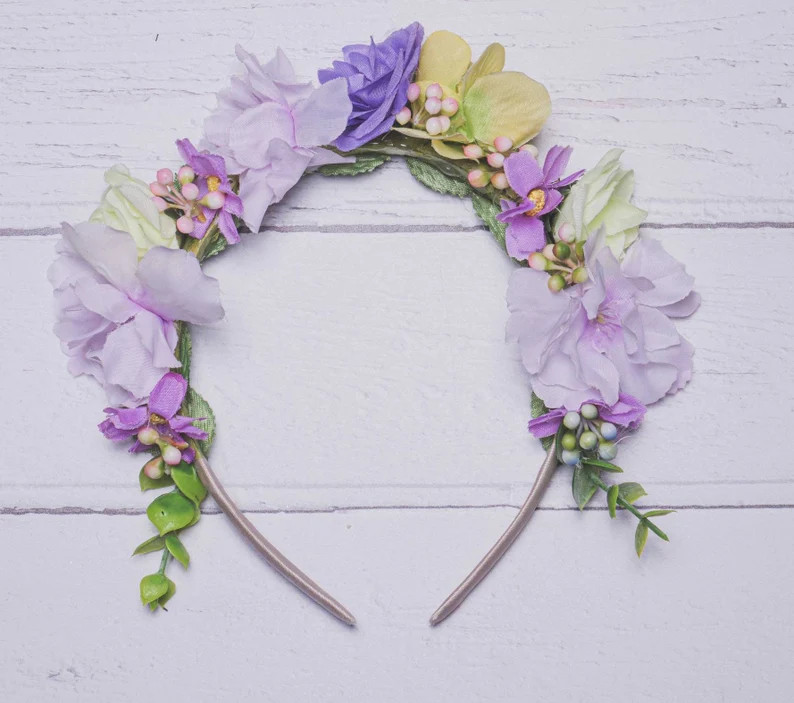Millie Child's Flower Headband Lilac and Lemon Faux - Etsy | Etsy (US)