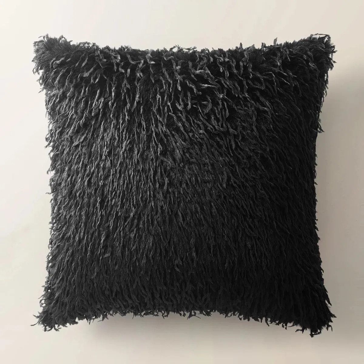 Pluma Faux Feather Pillow 22" - Black | Z Gallerie